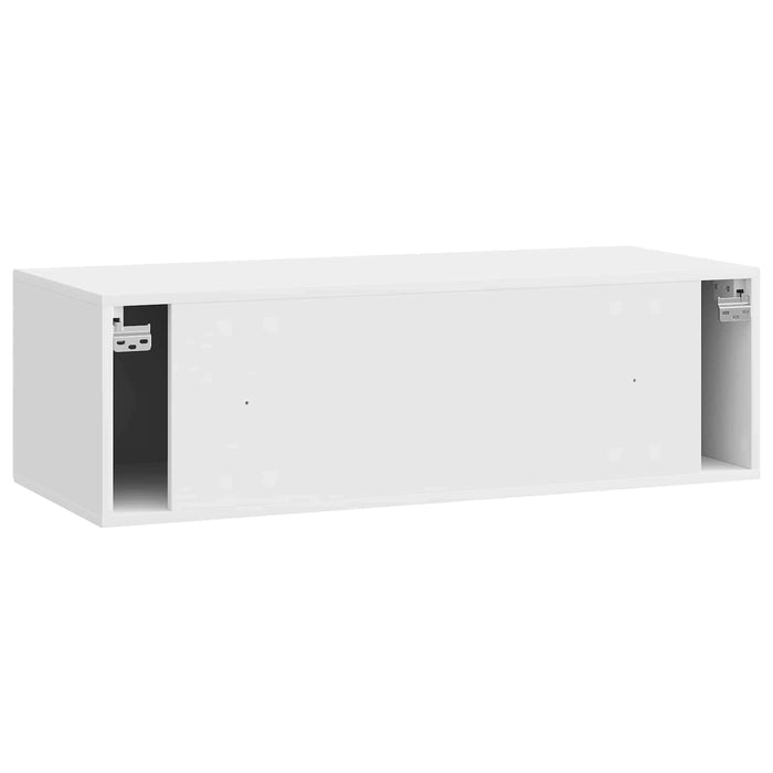 Oglindă TV montată pe perete Alb foarte lucios 98 x 41 x 30 cm - WALTI WALTI