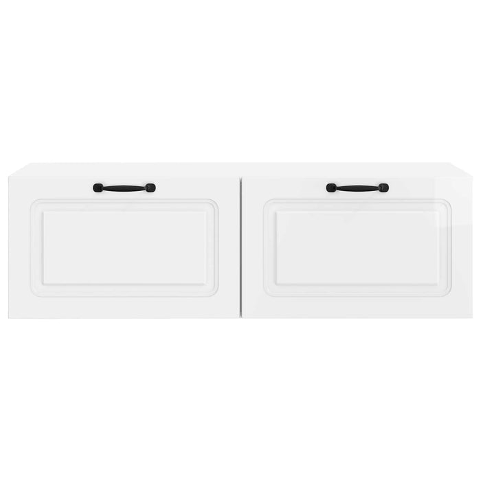 Oglindă TV montată pe perete Alb foarte lucios 98 x 41 x 30 cm - WALTI WALTI
