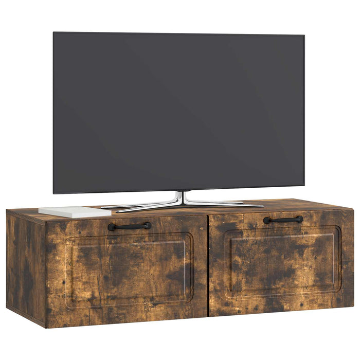 Oglindă TV montată pe perete Stejar fumuriu 98 x 41 x 30 cm - WALTI WALTI
