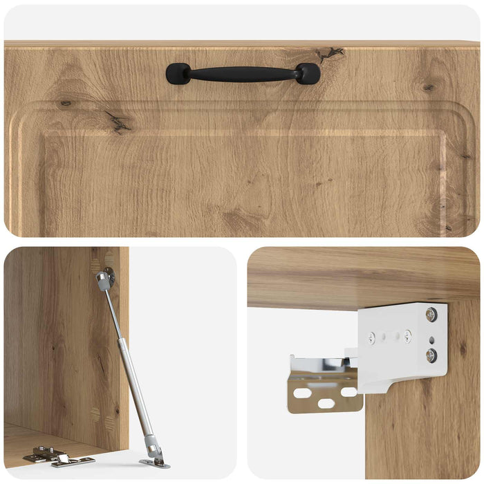 Oglindă TV montată pe perete Stejar Artizanal 98 x 41 x 30 cm - WALTI WALTI