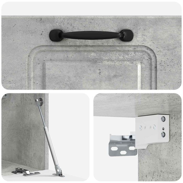 Oglindă TV montată pe perete Gri Beton 59,5 x 31 x 30 cm - WALTI WALTI