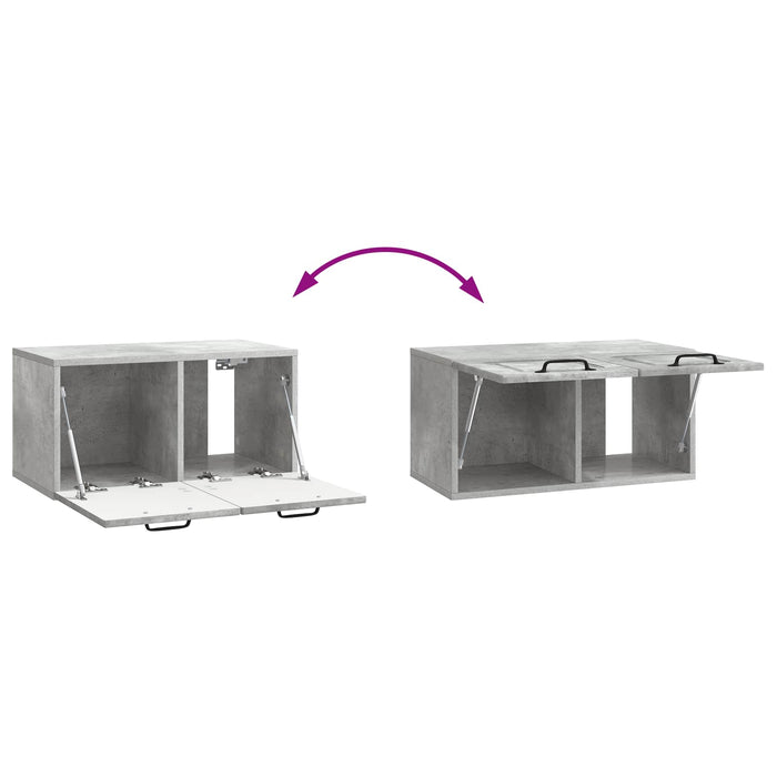 Oglindă TV montată pe perete Gri Beton 59,5 x 31 x 30 cm - WALTI WALTI