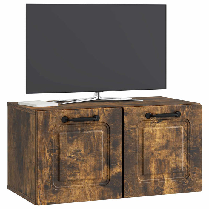 Oglindă TV montată pe perete Stejar fumuriu 59,5 x 31 x 30 cm - WALTI WALTI