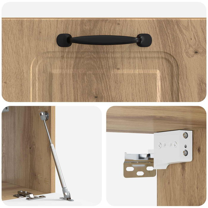 Oglindă TV montată pe perete Stejar Artizanal 59,5 x 31 x 30 cm - WALTI WALTI