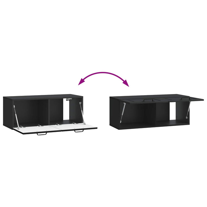Oglindă TV montată pe perete Pe perete Negru 78,5 x 31 x 30 cm - WALTI WALTI