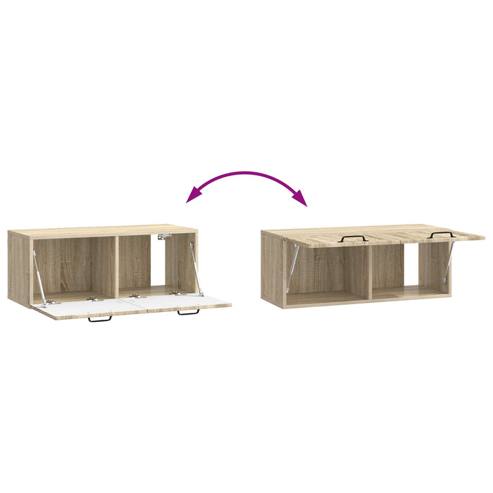 Oglindă TV montată pe perete Stejar Sonoma 78,5 x 31 x 30 cm - WALTI WALTI