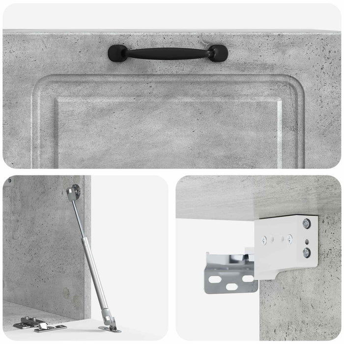 Oglindă TV montată pe perete Gri Beton 78,5 x 31 x 30 cm - WALTI WALTI