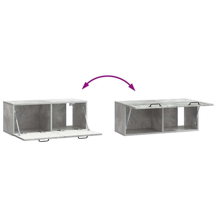 Oglindă TV montată pe perete Gri Beton 78,5 x 31 x 30 cm - WALTI WALTI