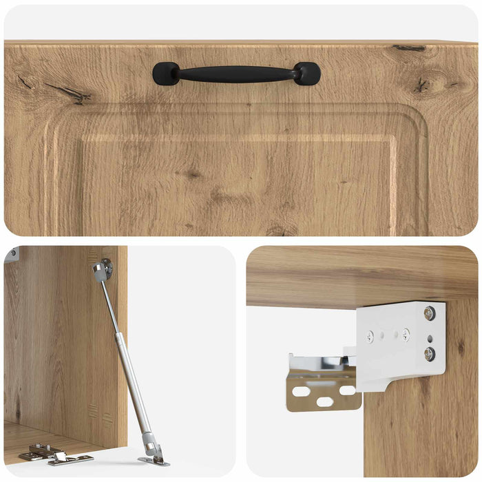 Oglindă TV montată pe perete Stejar Artizanal 78,5 x 31 x 30 cm - WALTI WALTI