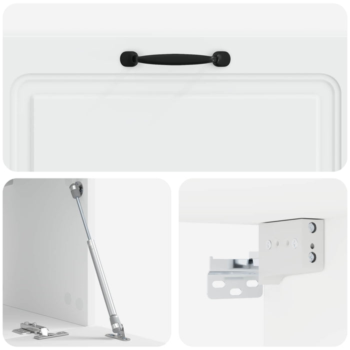 Oglindă TV montată pe perete Alb 98 x 31 x 30 cm Lemn prelucrat - WALTI WALTI