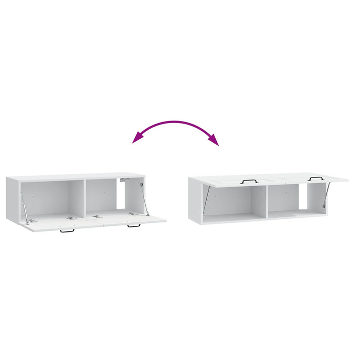 Oglindă TV montată pe perete Alb 98 x 31 x 30 cm Lemn prelucrat - WALTI WALTI
