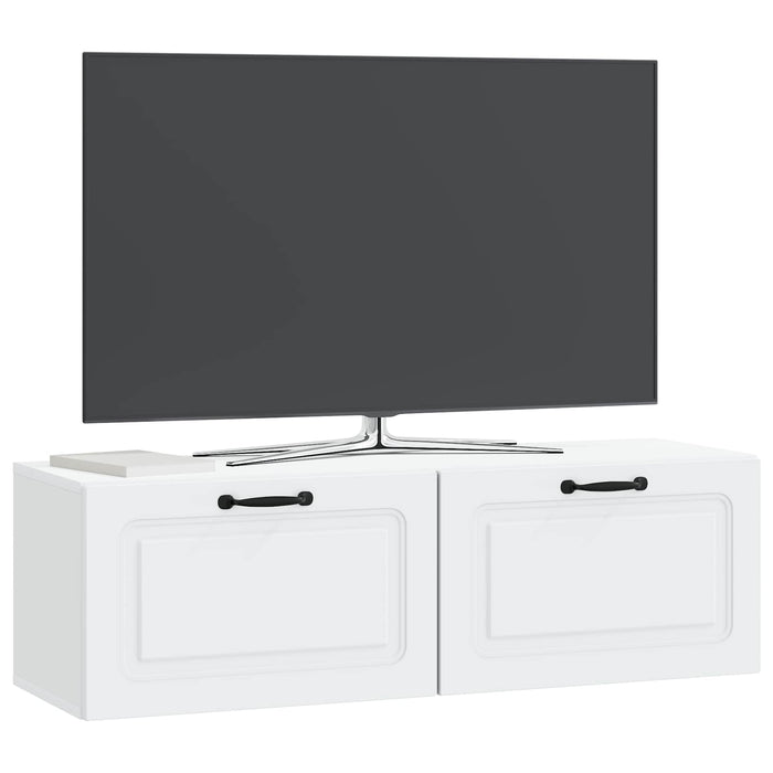Oglindă TV montată pe perete Alb 98 x 31 x 30 cm Lemn prelucrat - WALTI WALTI