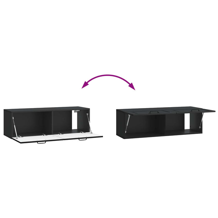 Oglindă TV montată pe perete Pe perete Negru 98 x 31 x 30 cm - WALTI WALTI