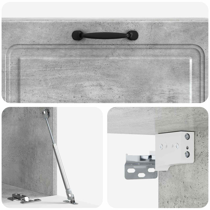 Oglindă TV montată pe perete Gri Beton 98 x 31 x 30 cm - WALTI WALTI
