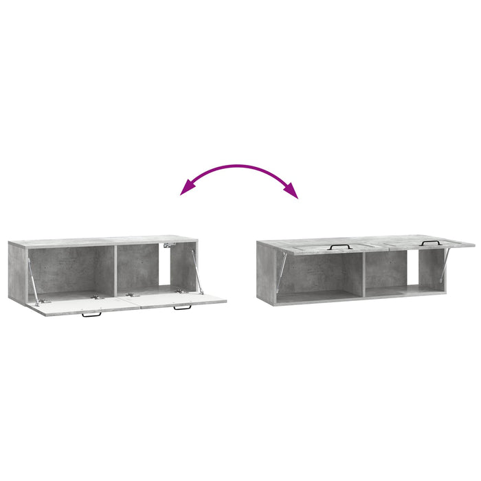 Oglindă TV montată pe perete Gri Beton 98 x 31 x 30 cm - WALTI WALTI