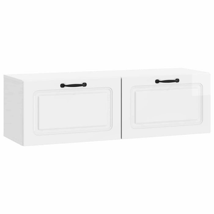 Oglindă TV montată pe perete Alb foarte lucios 98 x 31 x 30 cm - WALTI WALTI