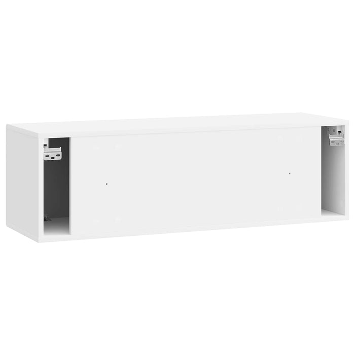 Oglindă TV montată pe perete Alb foarte lucios 98 x 31 x 30 cm - WALTI WALTI