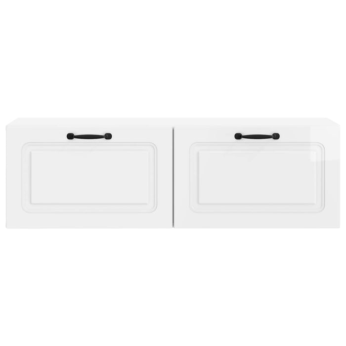 Oglindă TV montată pe perete Alb foarte lucios 98 x 31 x 30 cm - WALTI WALTI