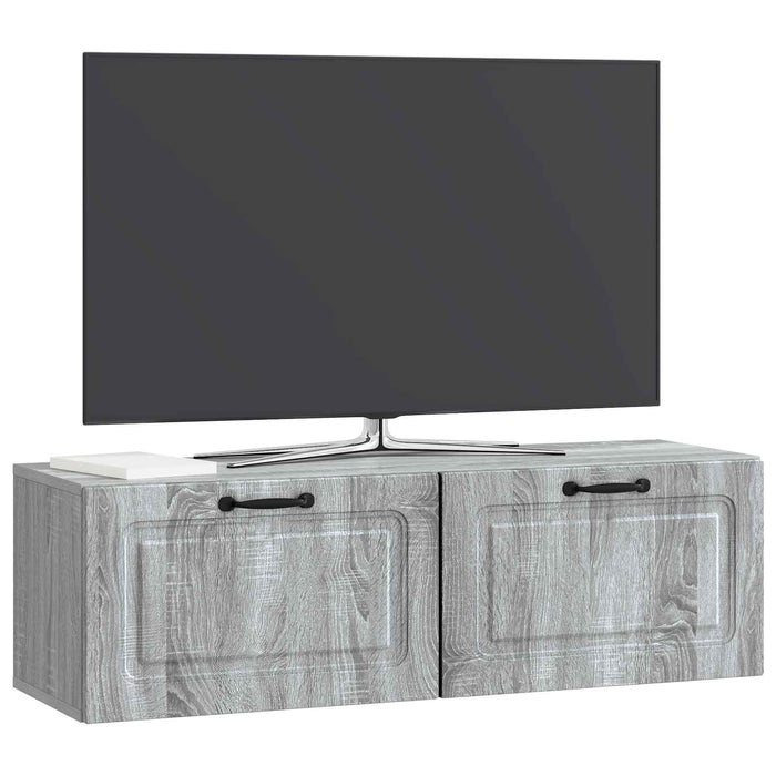 Oglindă TV montată pe perete Sonoma gri 98 x 31 x 30 cm - WALTI WALTI