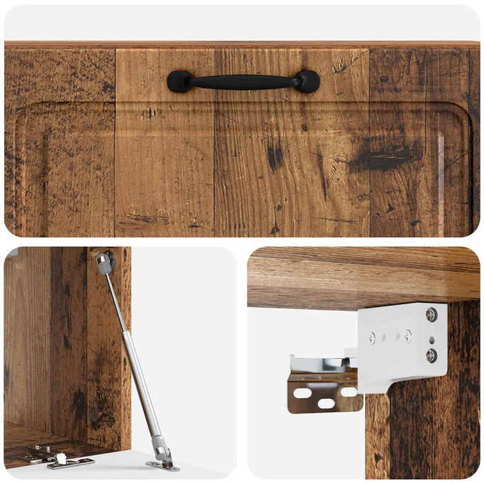 Oglindă TV montată pe perete Lemn vechi 98 x 31 x 30 cm - WALTI WALTI