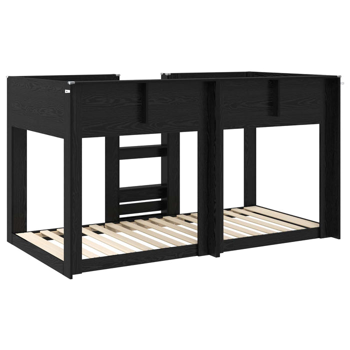 Pat Etajat pentru Copii Stejar Negru 75 x 190 cm Lemn compozit - WALTI WALTI