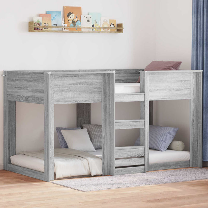 Pat Etajat pentru Copii Gri Sonoma 75 x 190 cm Lemn compozit - WALTI WALTI