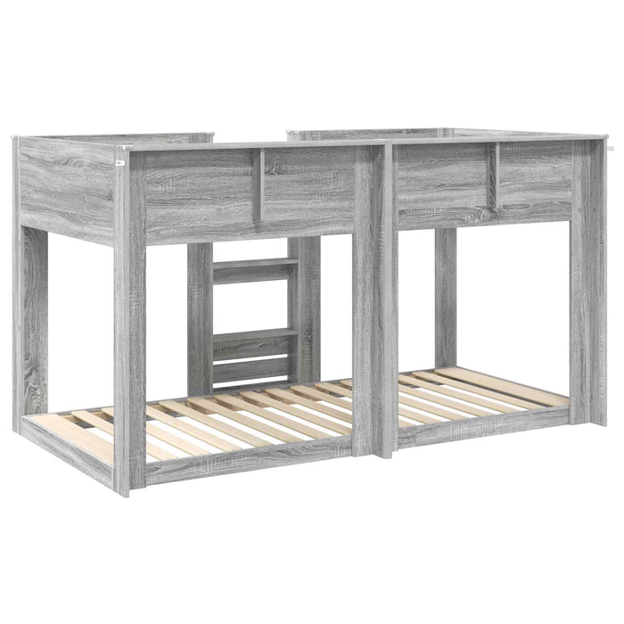 Pat Etajat pentru Copii Gri Sonoma 75 x 190 cm Lemn compozit - WALTI WALTI