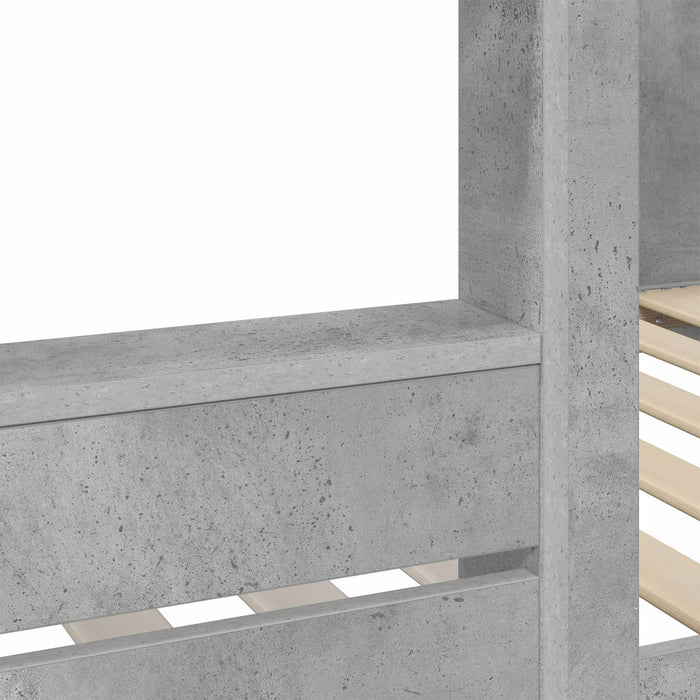 Pat Etajat pentru Copii Gri din beton 90 x 190 cm Lemn compozit - WALTI WALTI