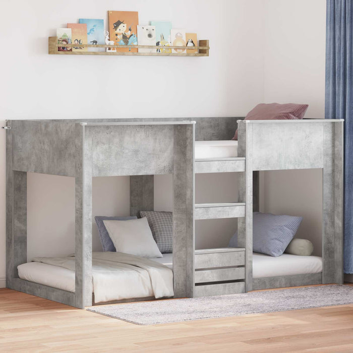Pat Etajat pentru Copii Gri din beton 90 x 190 cm Lemn compozit - WALTI WALTI