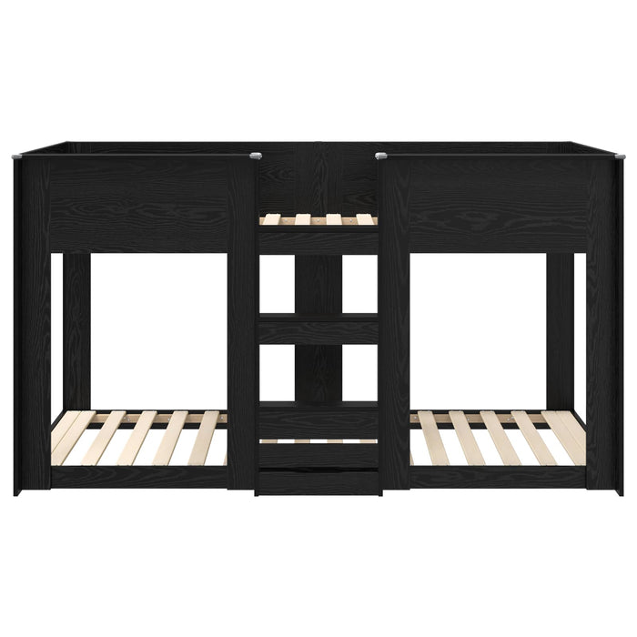 Pat Etajat pentru Copii Stejar Negru 80 x 200 cm Lemn compozit - WALTI WALTI