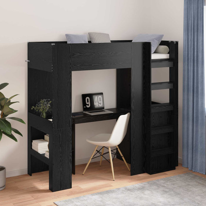 Cadru de pat supraetajat cu birou Stejar Negru 75 x 190 cm - WALTI WALTI