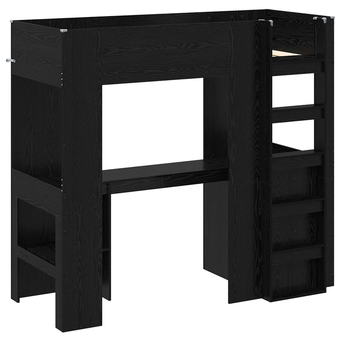 Cadru de pat supraetajat cu birou Stejar Negru 75 x 190 cm - WALTI WALTI