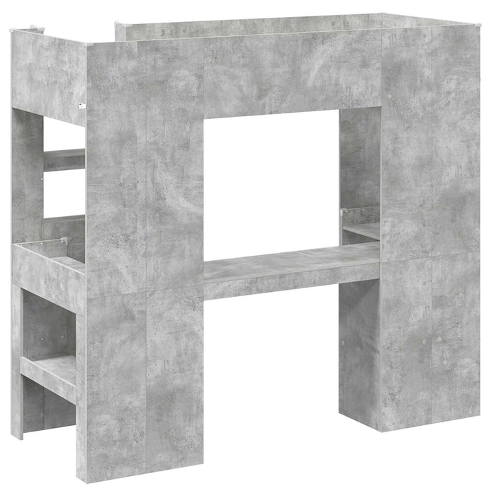 Cadru de pat supraetajat cu birou Gri din beton 75 x 190 cm - WALTI WALTI