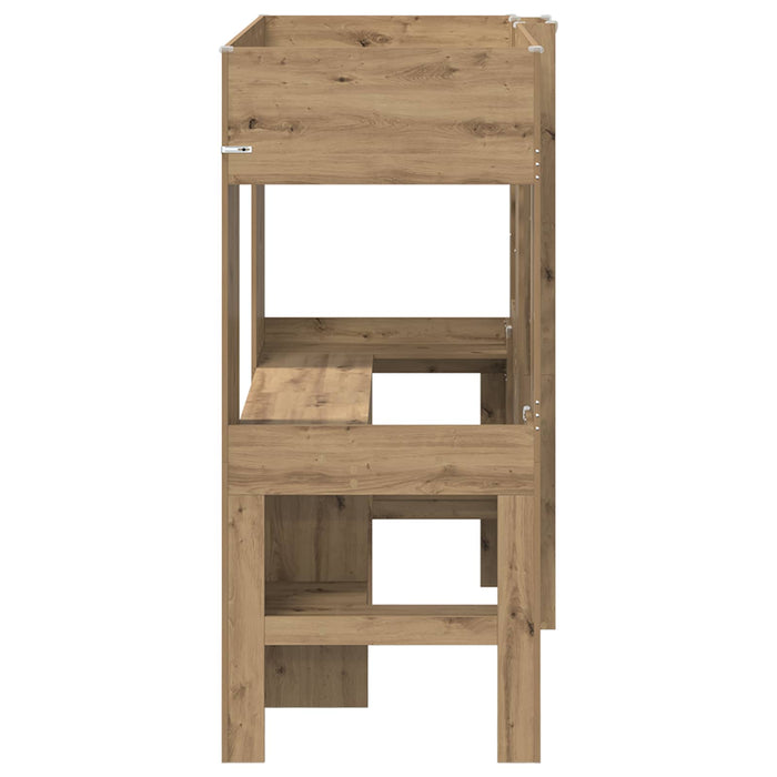 Cadru de pat supraetajat cu birou Stejar Artizanal 75 x 190 cm - WALTI WALTI