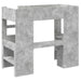 Cadru de pat supraetajat cu birou Gri din beton 80 x 200 cm - WALTI WALTI