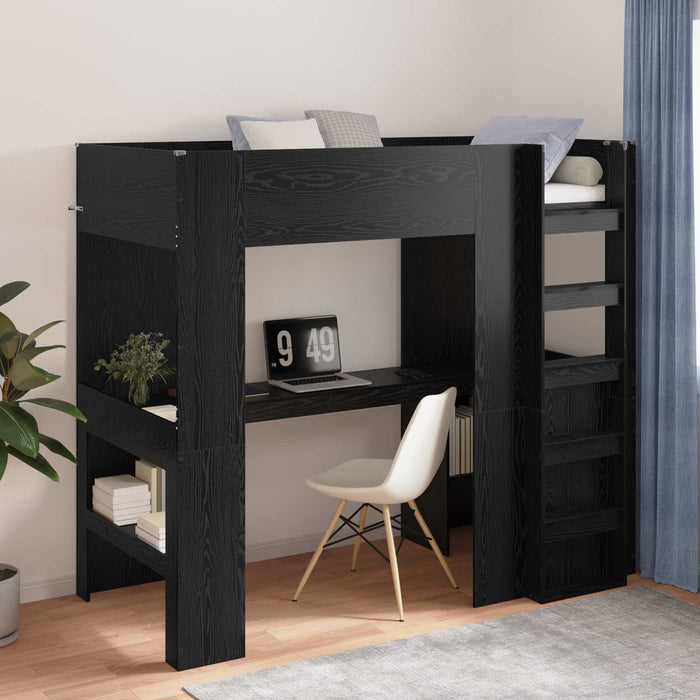 Cadru de pat supraetajat cu birou Stejar Negru 90 x 200 cm - WALTI WALTI