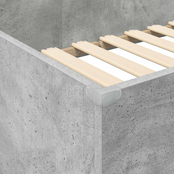 Cadru de pat supraetajat cu birou Gri din beton 90 x 200 cm - WALTI WALTI