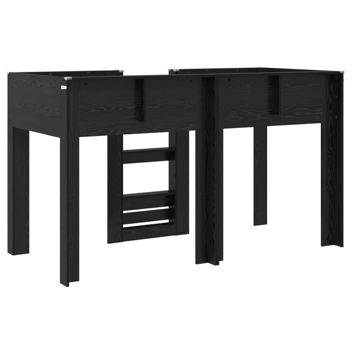 Pat Etajat pentru Copii Stejar Negru 75 x 190 cm Lemn compozit - WALTI WALTI