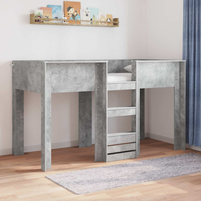 Pat Etajat pentru Copii Gri din beton 75 x 190 cm Lemn compozit - WALTI WALTI