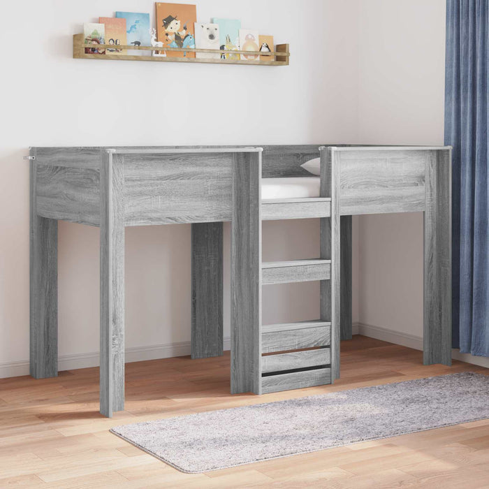 Pat Etajat pentru Copii Gri Sonoma 75 x 190 cm Lemn compozit - WALTI WALTI