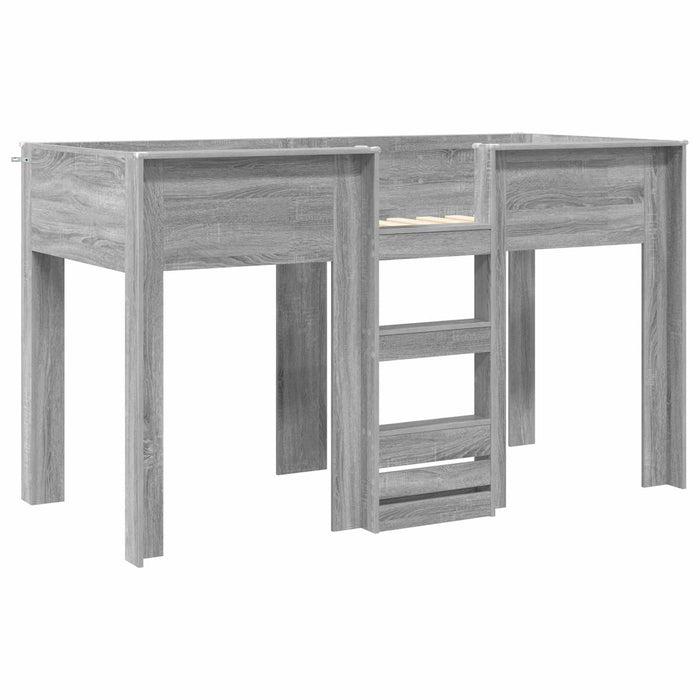 Pat Etajat pentru Copii Gri Sonoma 75 x 190 cm Lemn compozit - WALTI WALTI