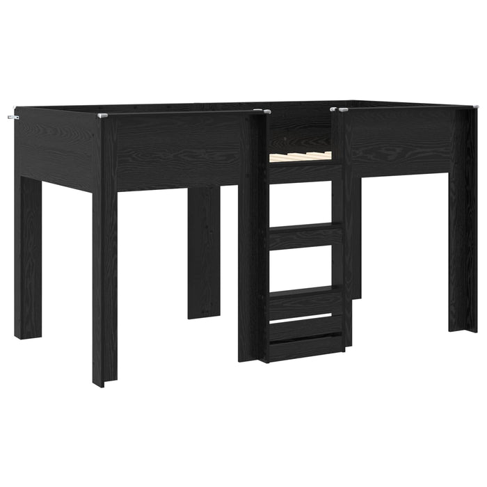 Pat Etajat pentru Copii Stejar Negru 80 x 200 cm Lemn compozit - WALTI WALTI