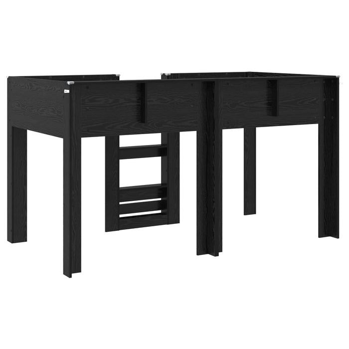 Pat Etajat pentru Copii Stejar Negru 100 x 200 cm Lemn compozit - WALTI WALTI