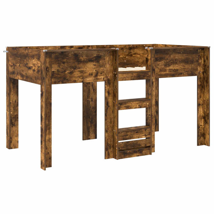 Pat Etajat pentru Copii cu saltea Stejar fumuriu 100 x 200 cm - WALTI WALTI