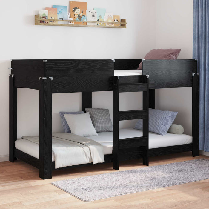 Pat Etajat pentru Copii Stejar Negru 80 x 200 cm Lemn compozit - WALTI WALTI