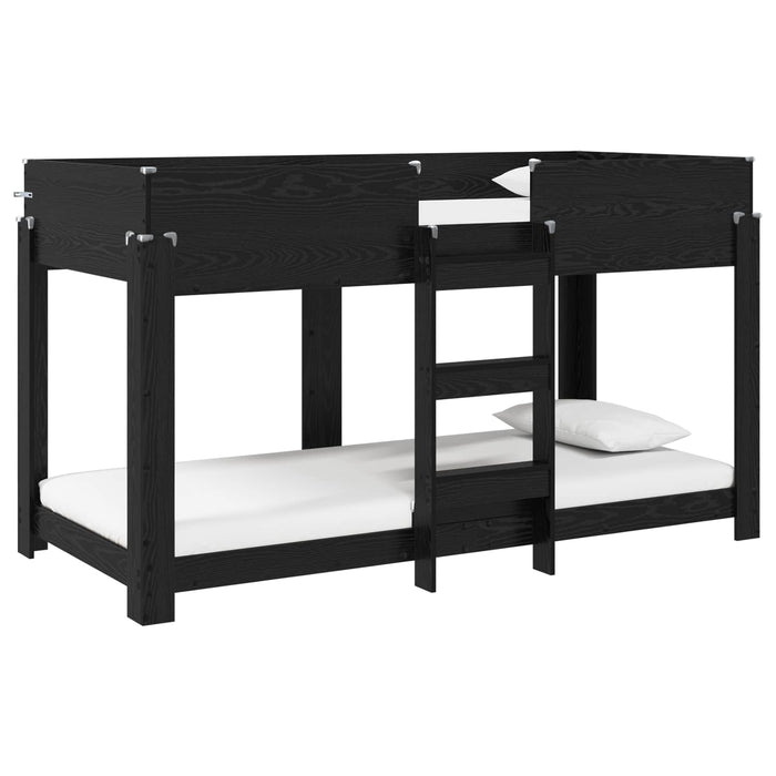 Pat Etajat pentru Copii Stejar Negru 80 x 200 cm Lemn compozit - WALTI WALTI