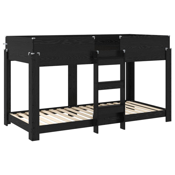 Pat Etajat pentru Copii Stejar Negru 80 x 200 cm Lemn compozit - WALTI WALTI