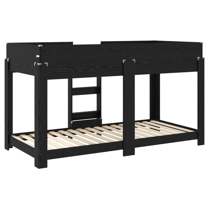 Pat Etajat pentru Copii Stejar Negru 80 x 200 cm Lemn compozit - WALTI WALTI
