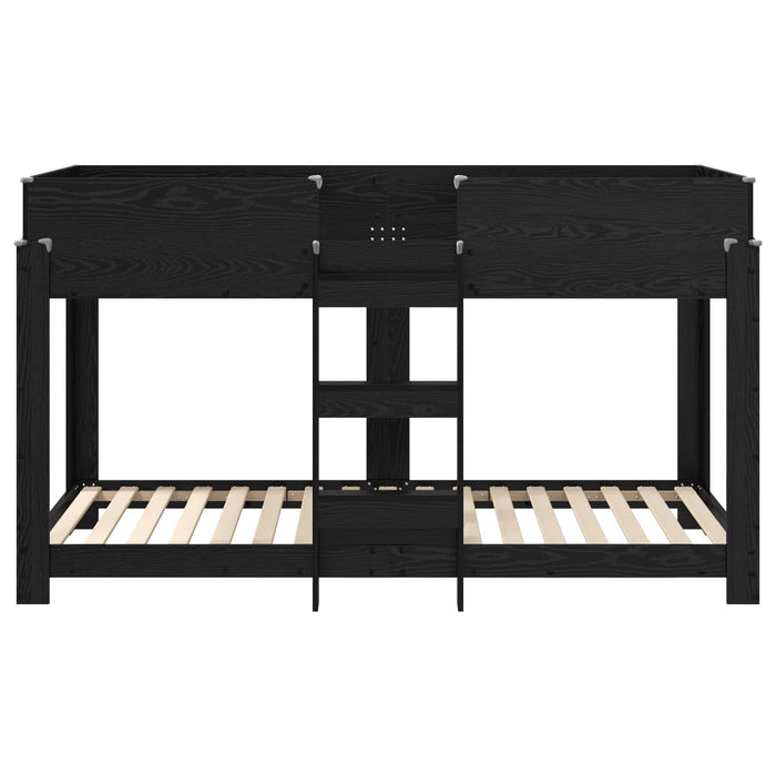 Pat Etajat pentru Copii Stejar Negru 80 x 200 cm Lemn compozit - WALTI WALTI