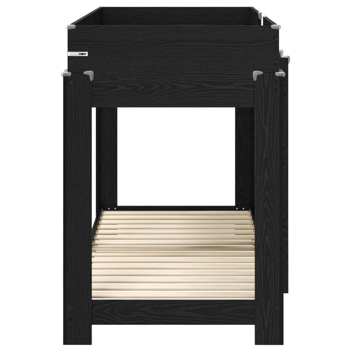 Pat Etajat pentru Copii Stejar Negru 75 x 190 cm Lemn compozit - WALTI WALTI